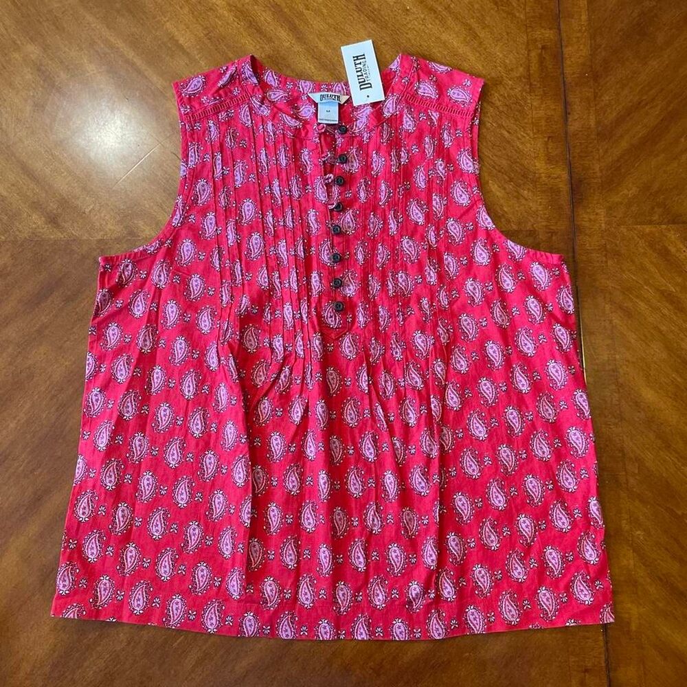 Duluth-trading-company Women's Red and Blue Blouse